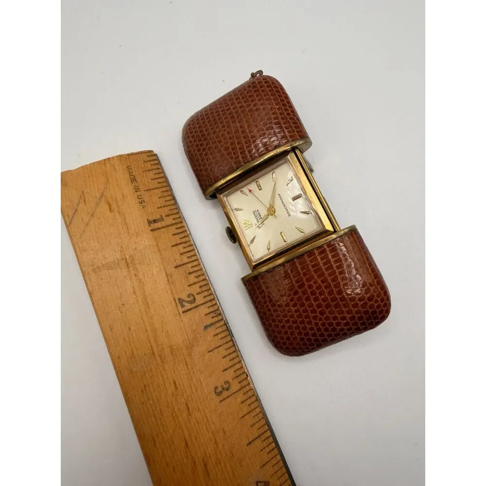 Vintage Canava Purse/Travel watch - Leather sliding Case